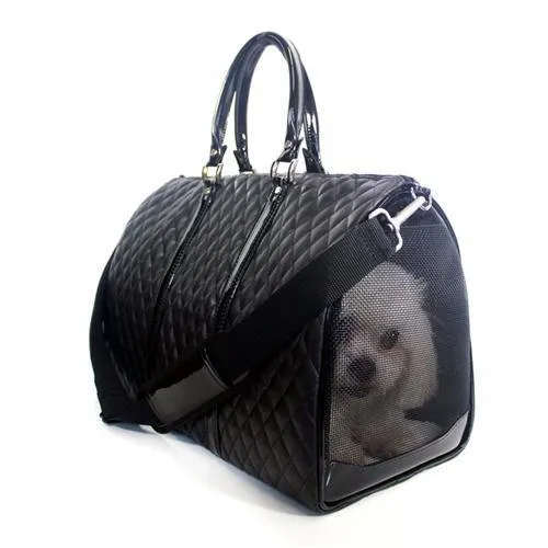 Petote JL Duffel Dog Carrier Black Quilted