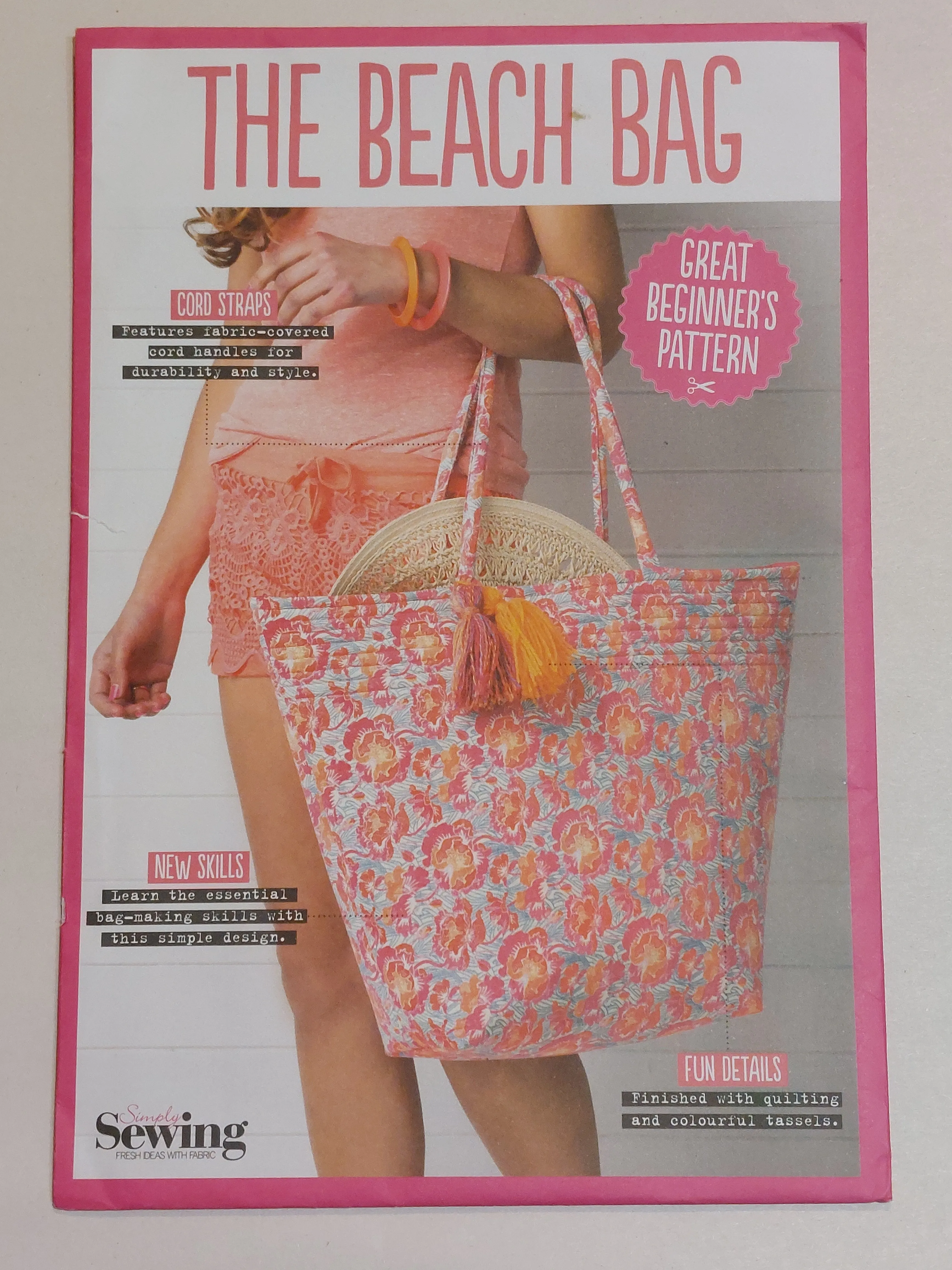 Preloved Uncut Simply Sewing Pattern - Beach Tote Bag