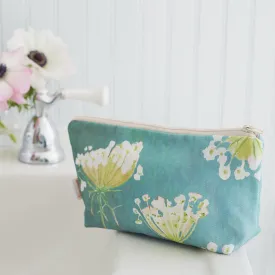 Queen Anne's Lace on Teal Cosmetic Bag