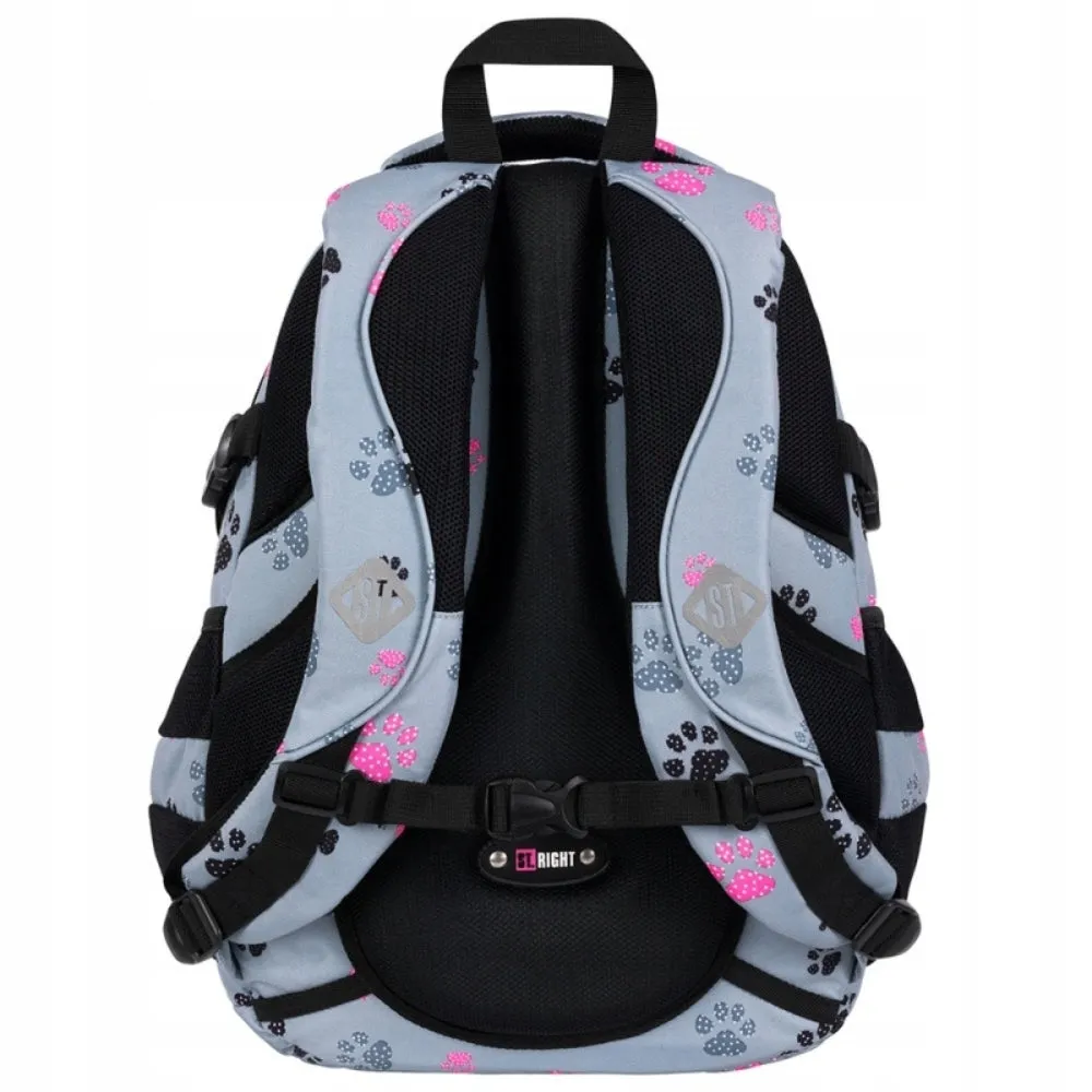 Reflective Paws 17 Inch School Bag | Stylish & Functional Backpack for Girls