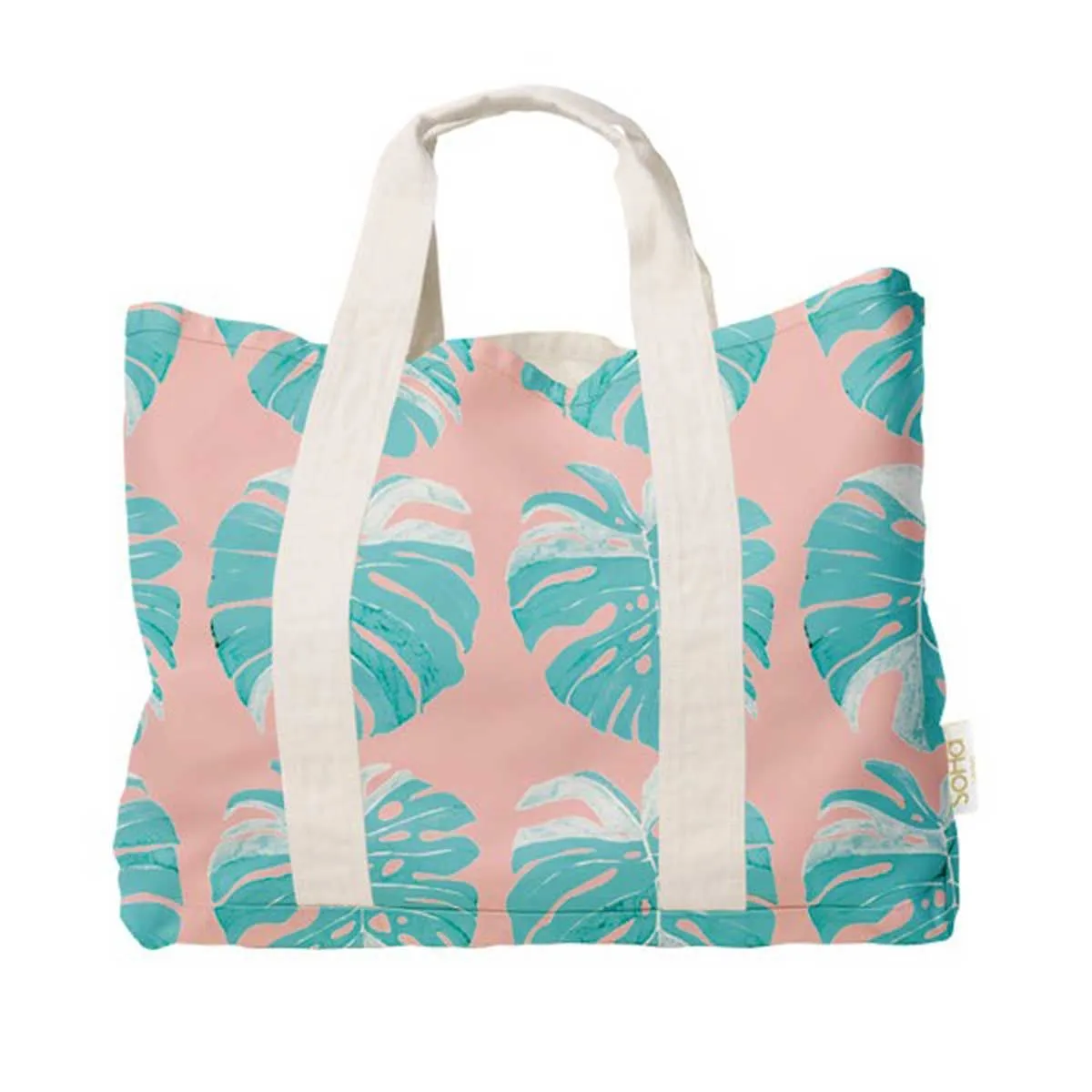 *Retro Monstera Boat Tote, Large