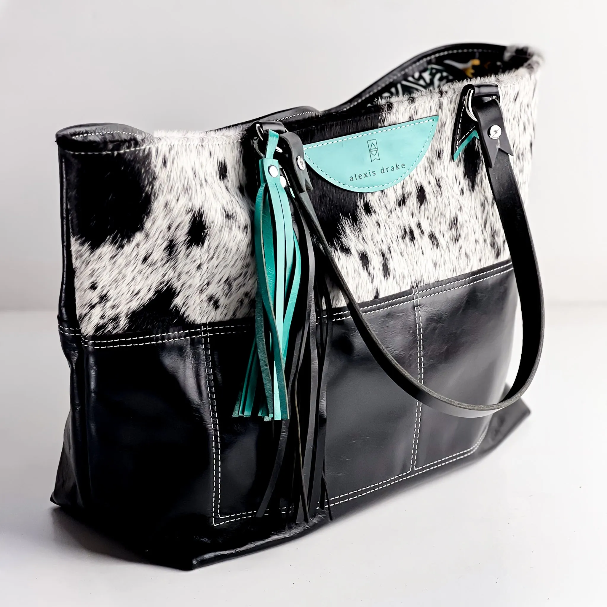 Rodeo Collection | Charlotte Shoulder Tote | Black   Hair-on-Hide