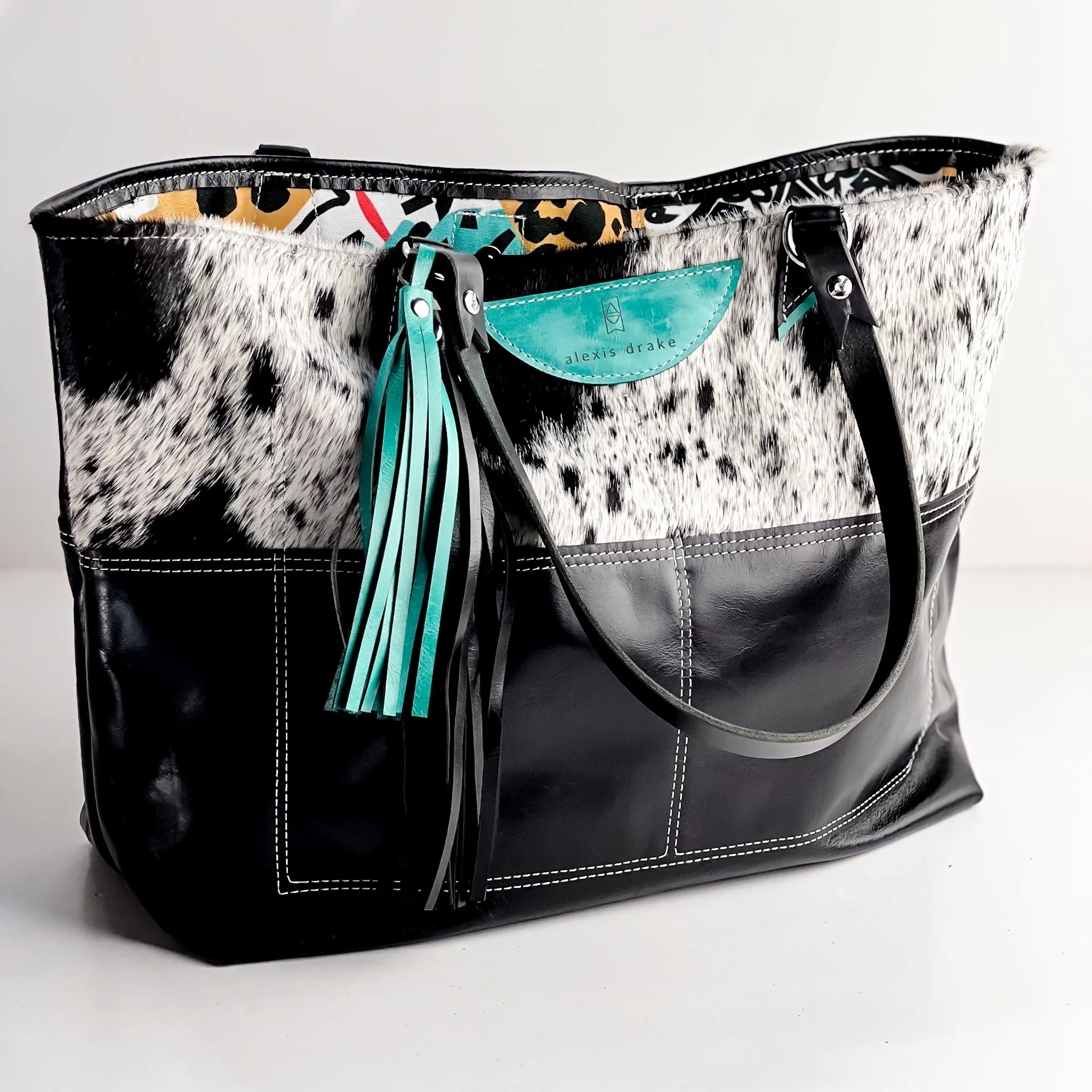 Rodeo Collection | Charlotte Shoulder Tote | Black   Hair-on-Hide