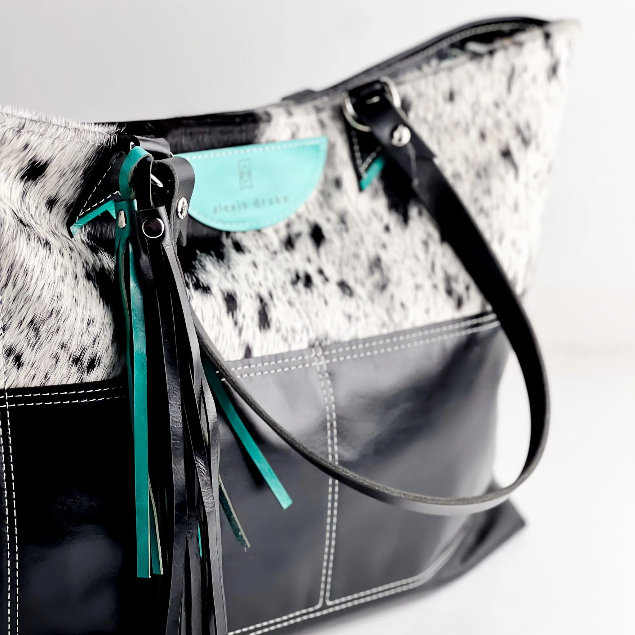 Rodeo Collection | Charlotte Shoulder Tote | Black   Hair-on-Hide