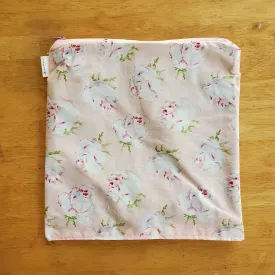 Roses Small Waterproof Zip Pouch / Wet Bag - Ready to Ship.