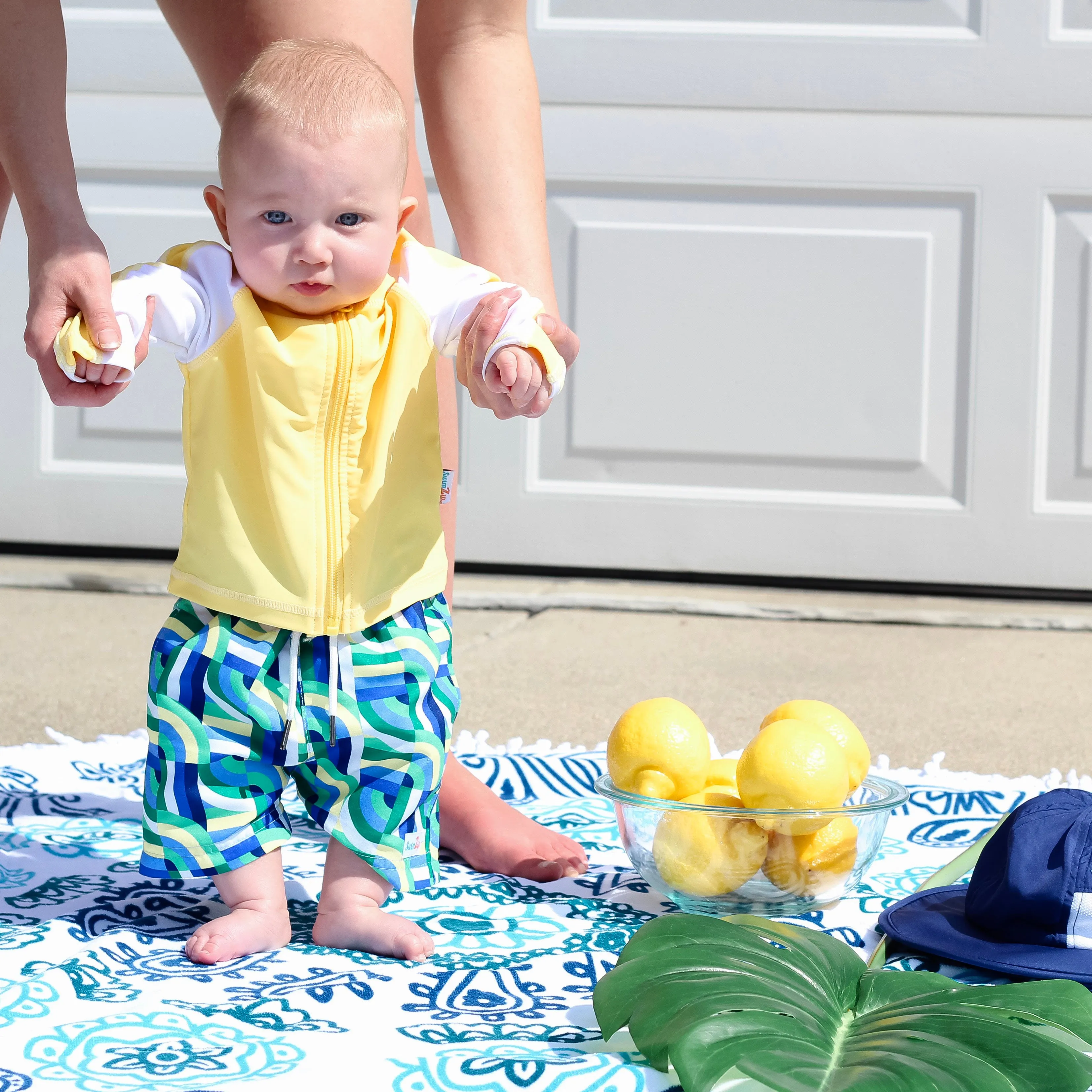 Round Beach Towel - "Ocean Blues"