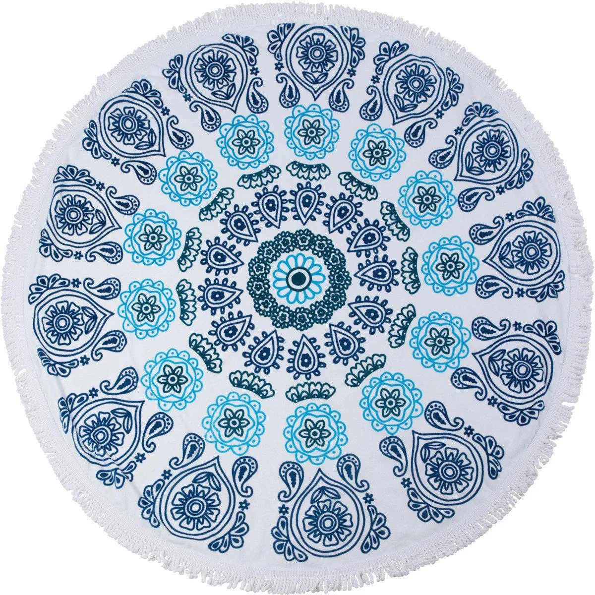 Round Beach Towel - "Ocean Blues"