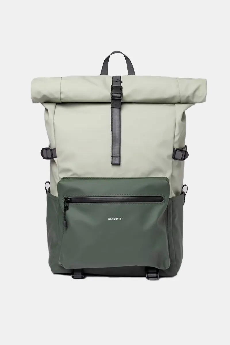 Sandqvist Ruben 2.0 Water-Resistant Rolltop Backpack (Multi Green)