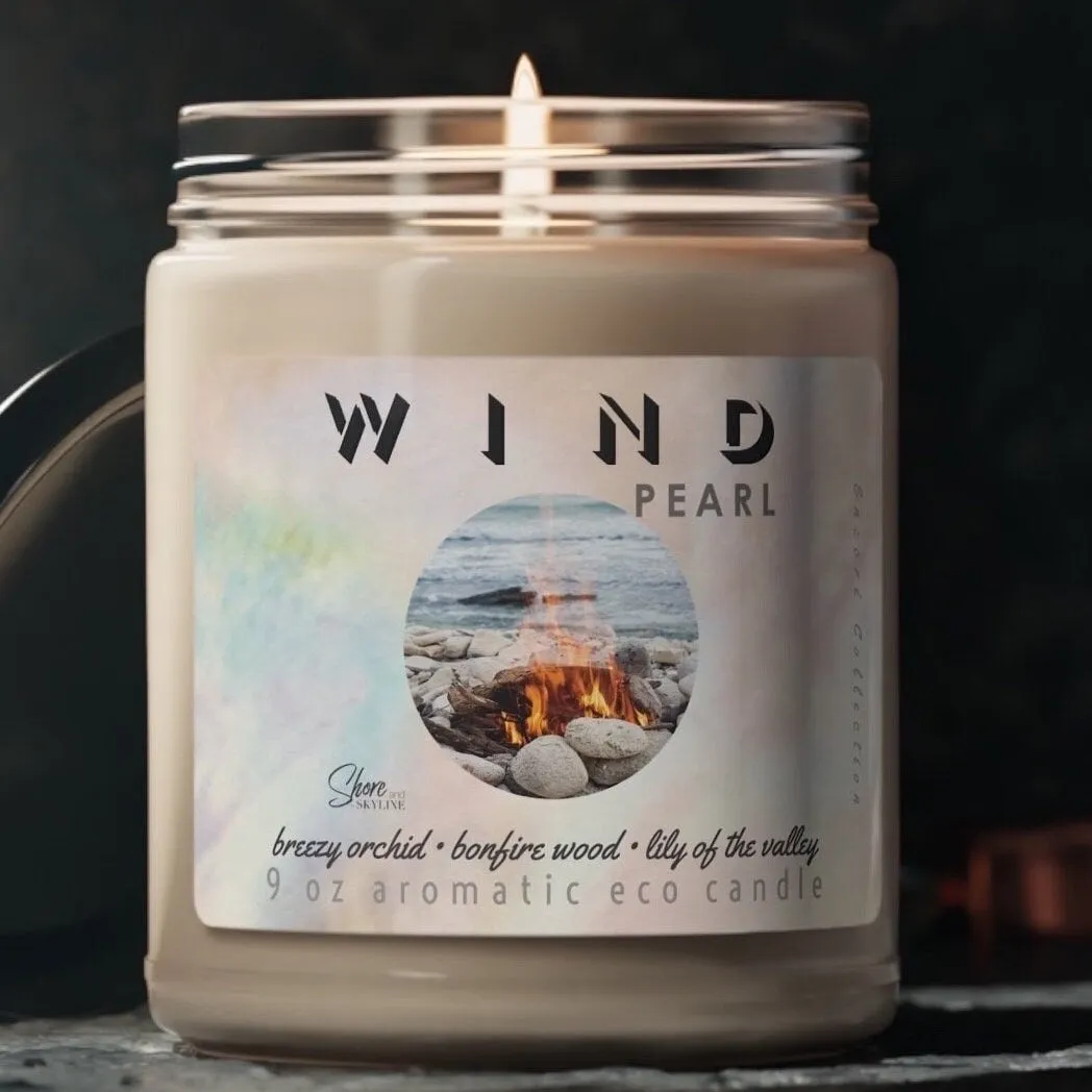 Scented Candle WIND Pearl sea breezy Lily of Valley fragrance salt air beach wood orchid jasmine floral encoré housewarming gift present