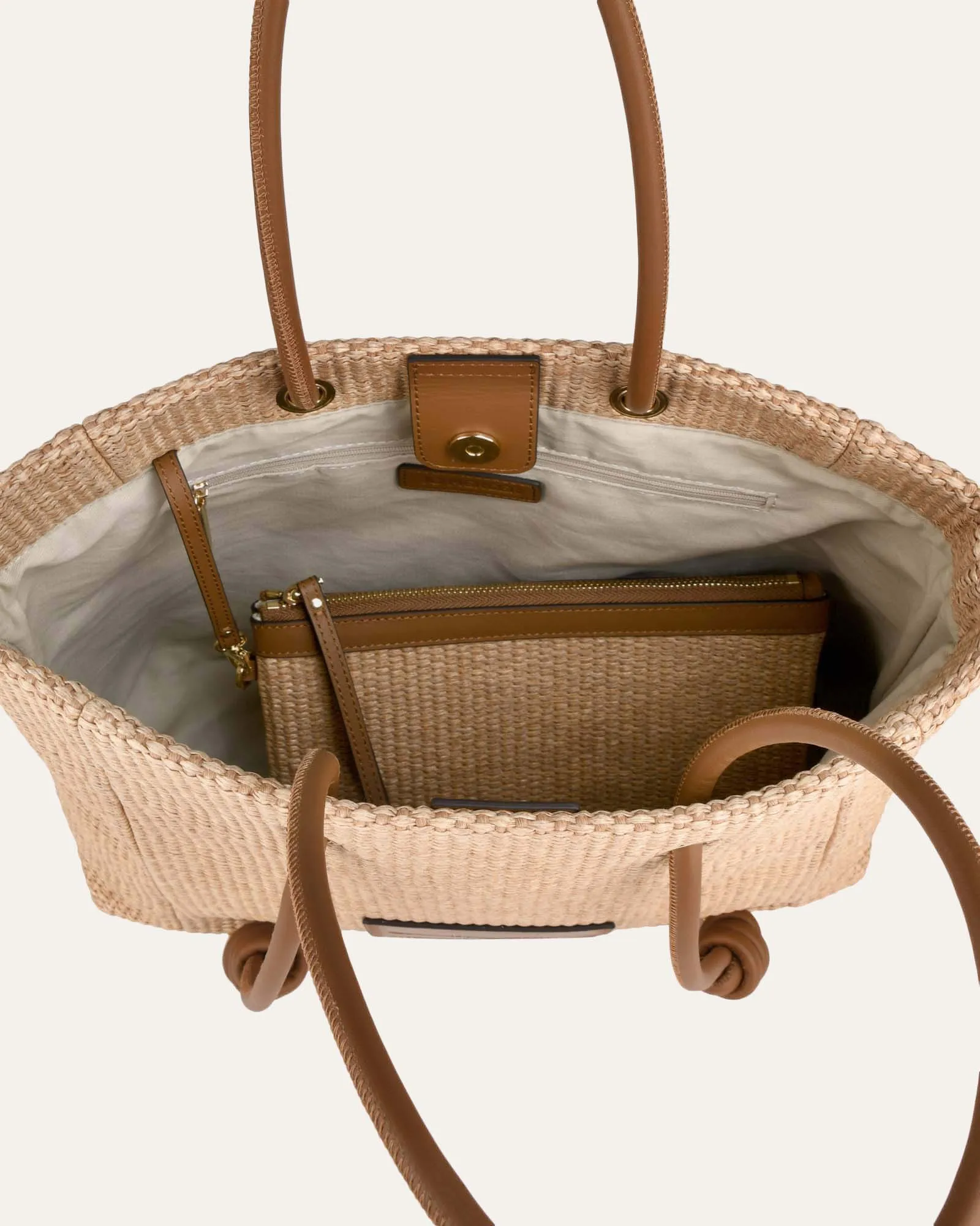 ST TROPEZ TOTE BAG NATURAL TAN MULTI