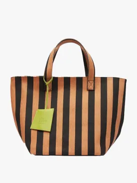 Stripe Tote black / tan