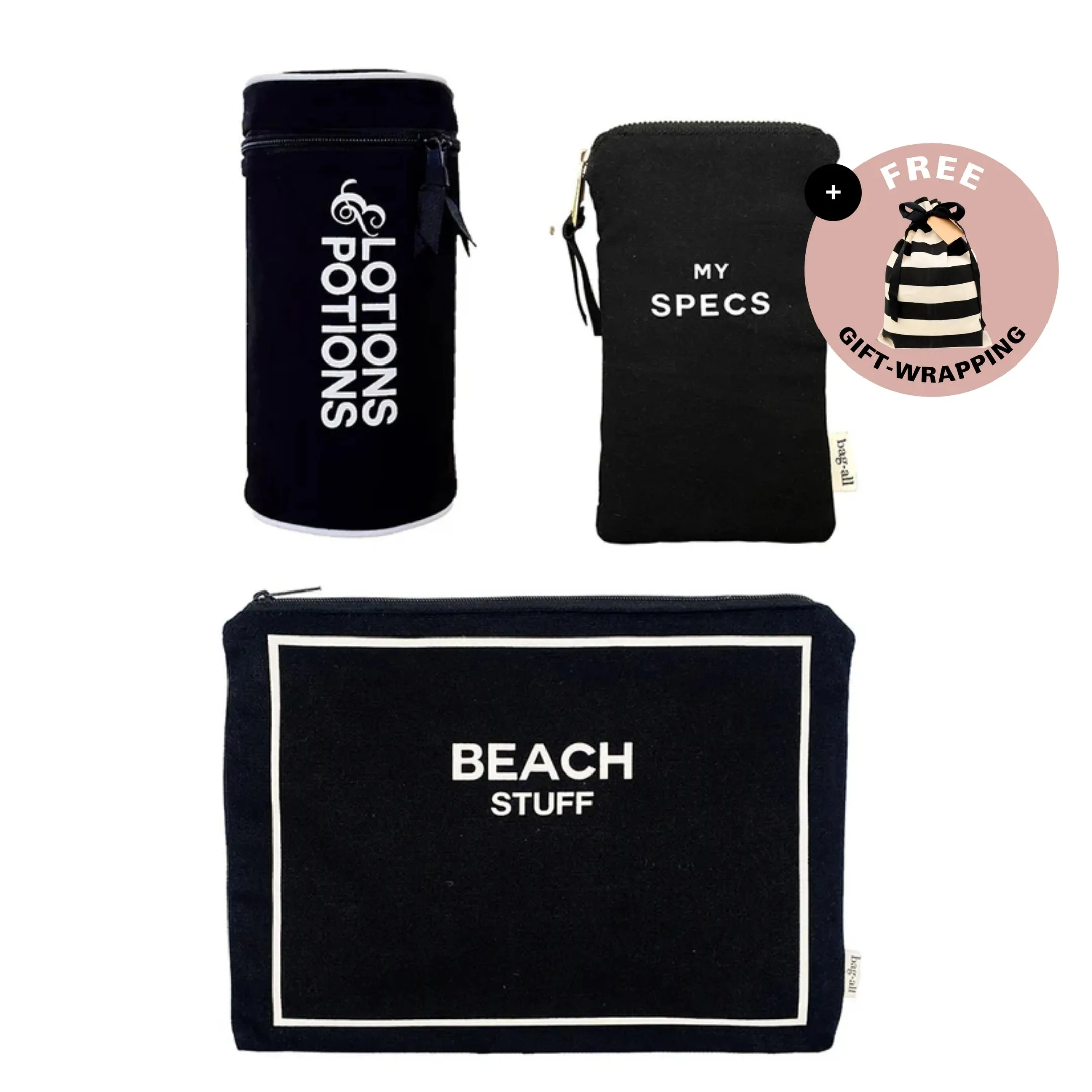 Stylish Beach Essential Set, 3-pack, Black