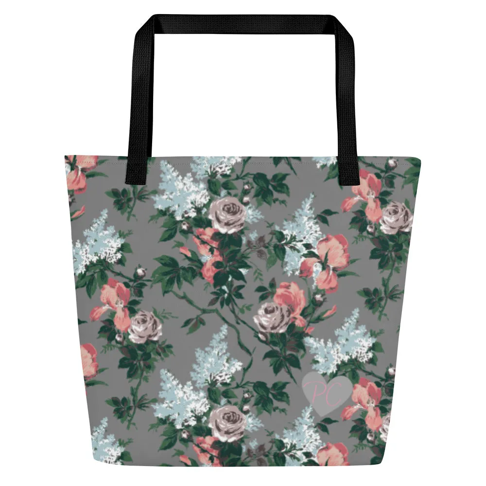 Sunny Days Large Shopper Tote Bag in J'Adore Paris Bella Roses Print | Pinup Couture