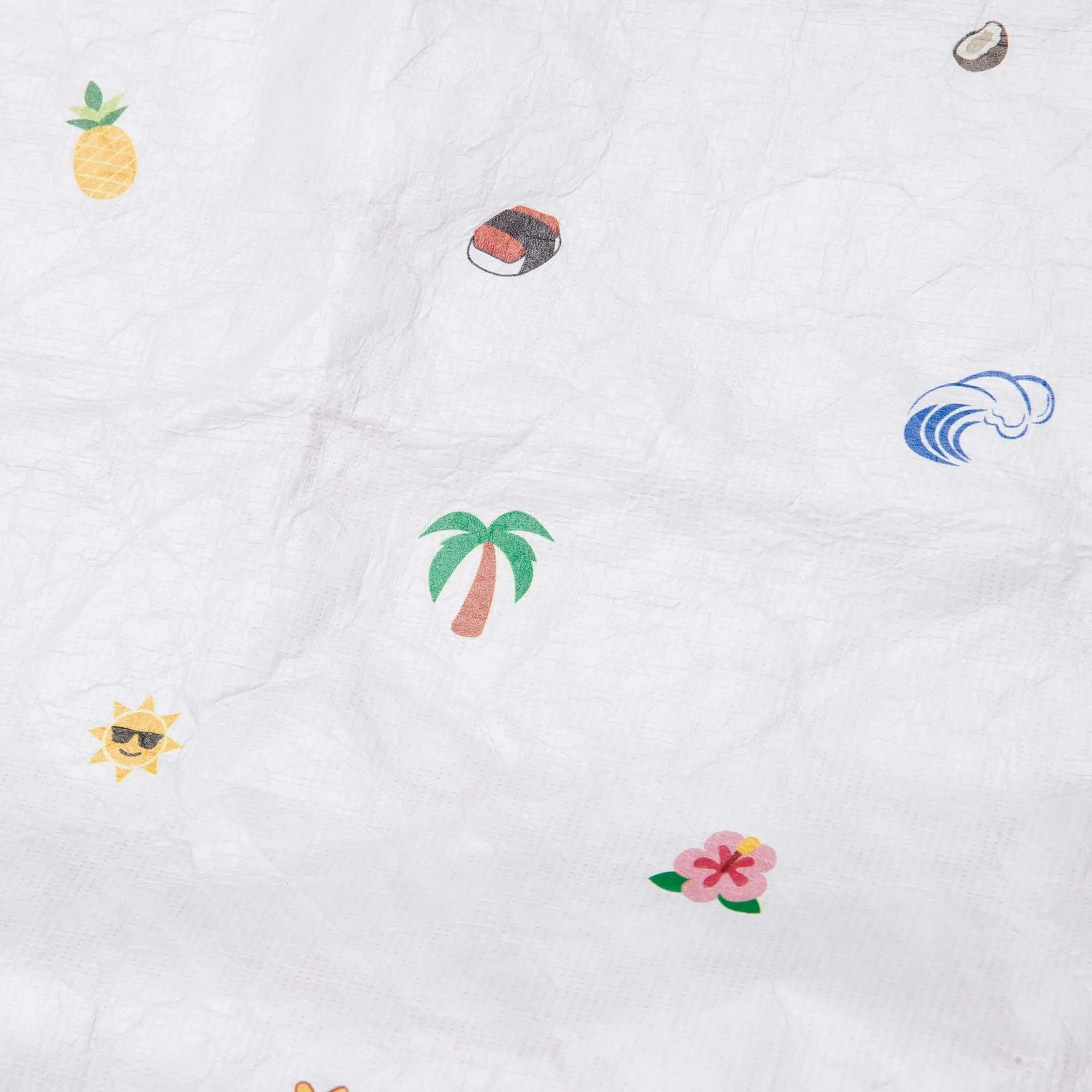 The Del Mar Packable Tote Large - Tyvek - White Hawaii Emoji