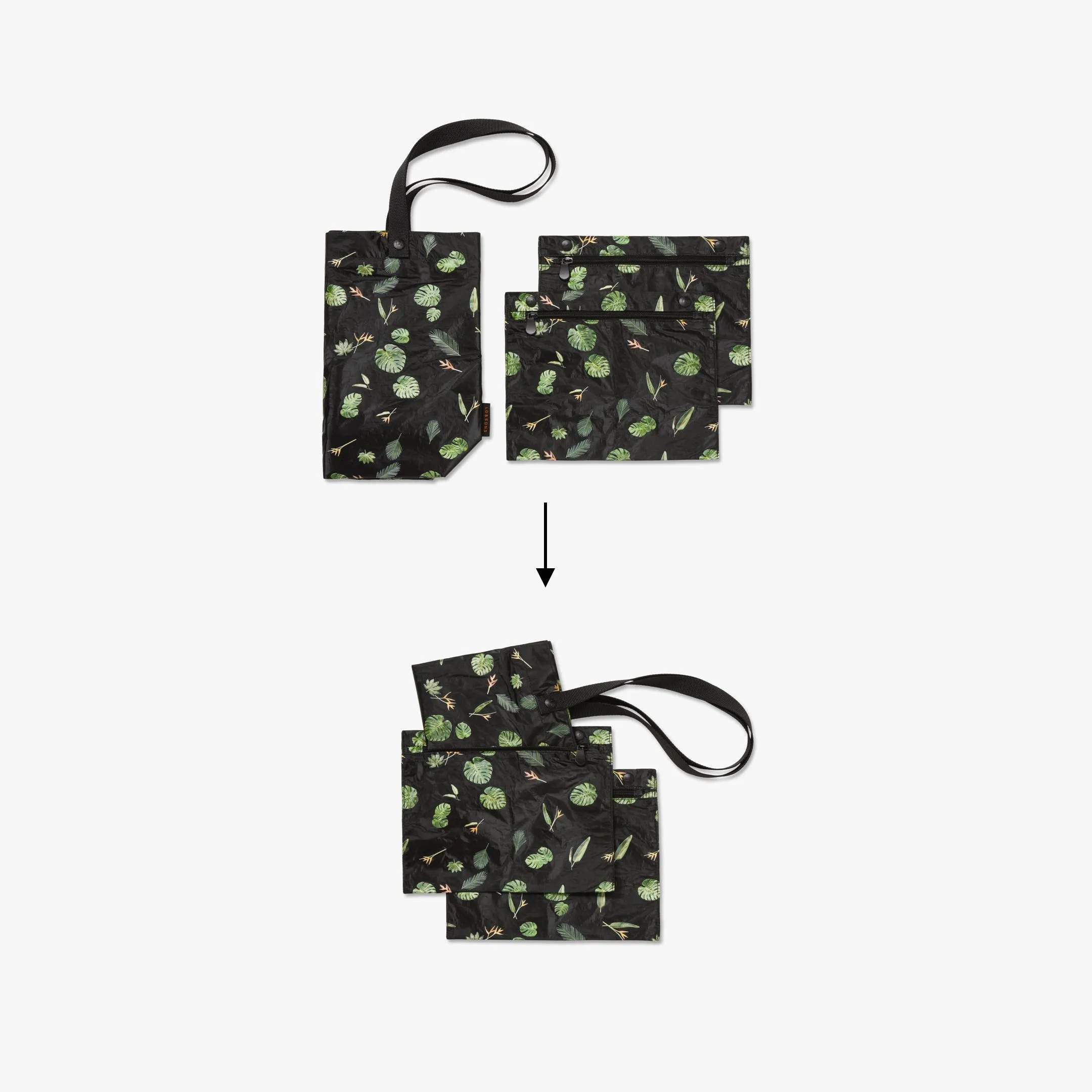 The Del Mar Packable Tote Small - Tyvek - Leaf Print