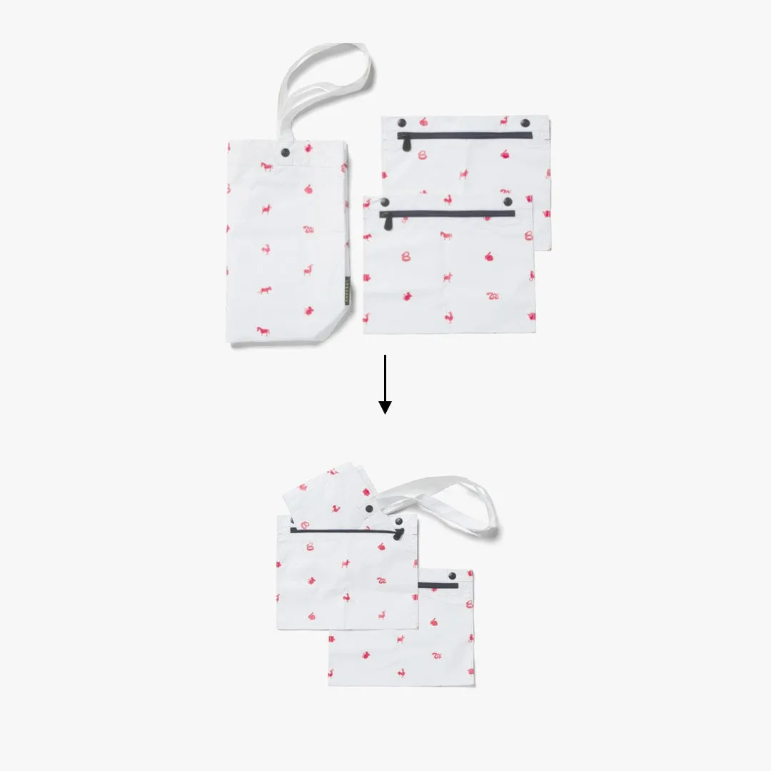 The Del Mar Packable Tote Small - Tyvek - White Zodiac