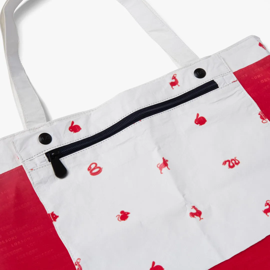 The Del Mar Packable Tote Small - Tyvek - White Zodiac