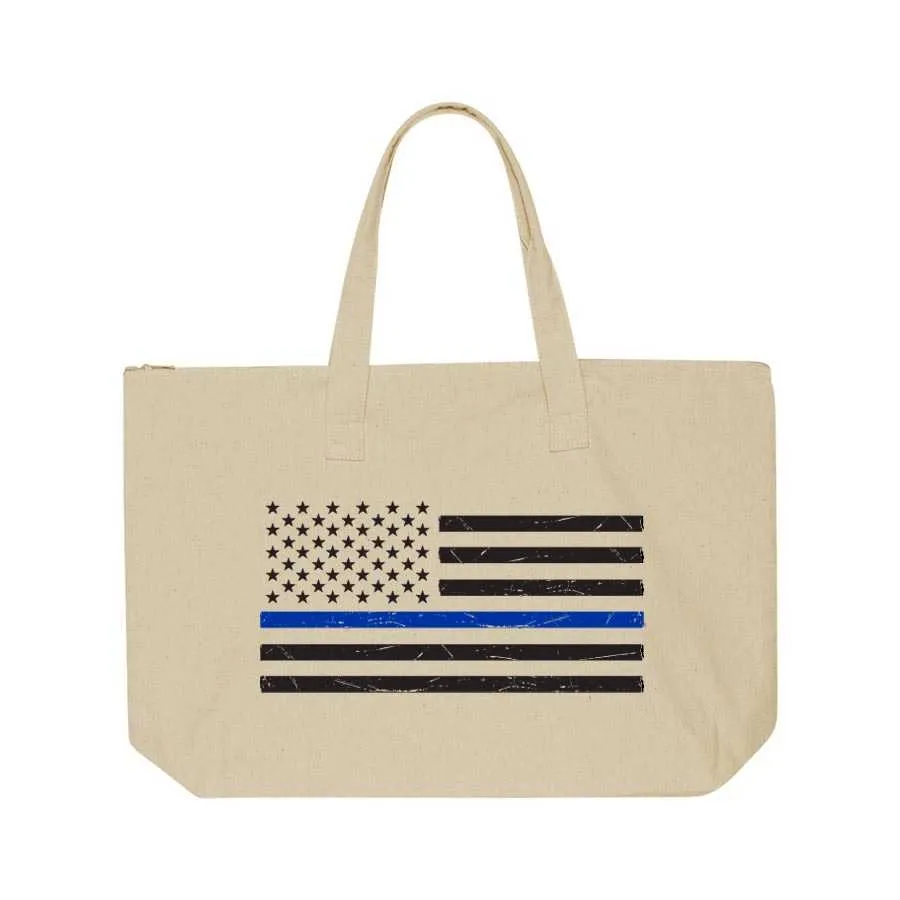 Tote Bag - Distressed Thin Blue Line American Flag