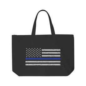 Tote Bag - Distressed Thin Blue Line American Flag