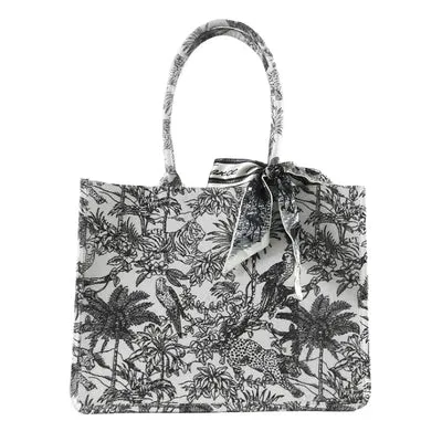 Trendy Jacquard Embroidery Large Capacity Tote Bag