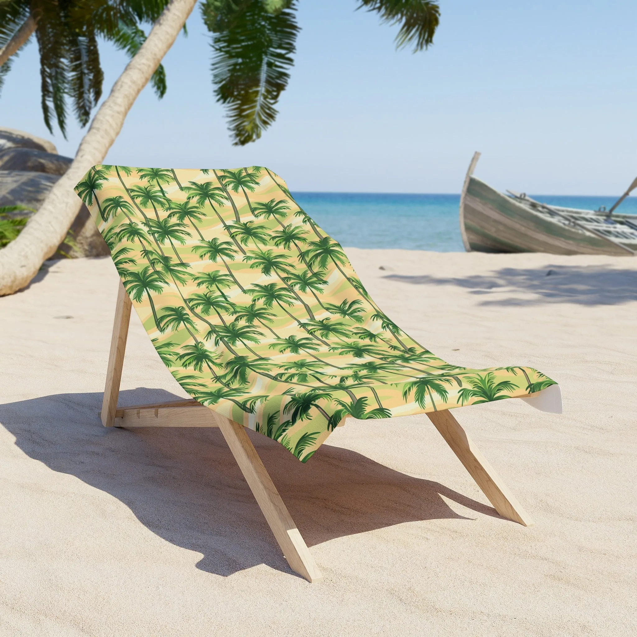 Tropical Palm Tree Microfiber Beach Towel (30" × 60")