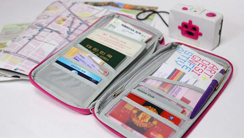 US 1-2 Pcs Travel Wallet Passport Holder Accessories Document Organizer Bag Case