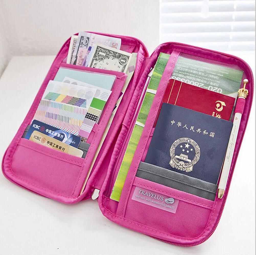 US 1-2 Pcs Travel Wallet Passport Holder Accessories Document Organizer Bag Case