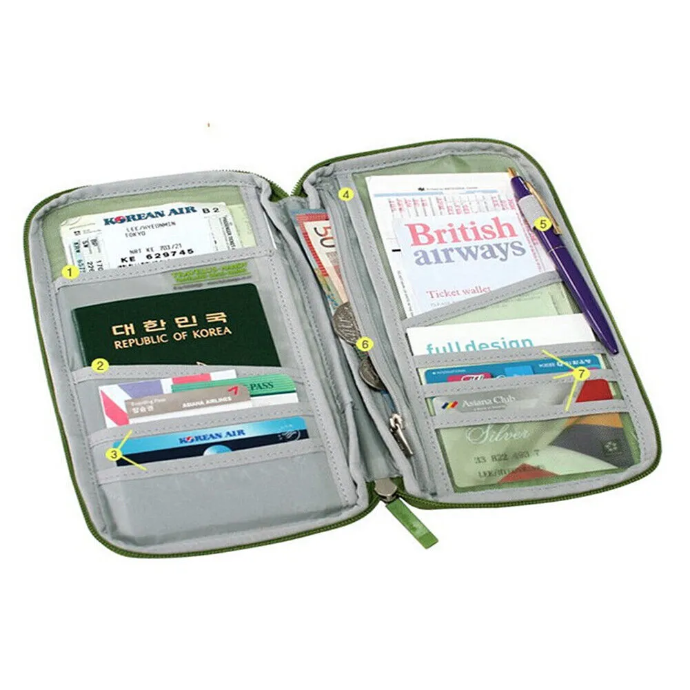 US 1-2 Pcs Travel Wallet Passport Holder Accessories Document Organizer Bag Case