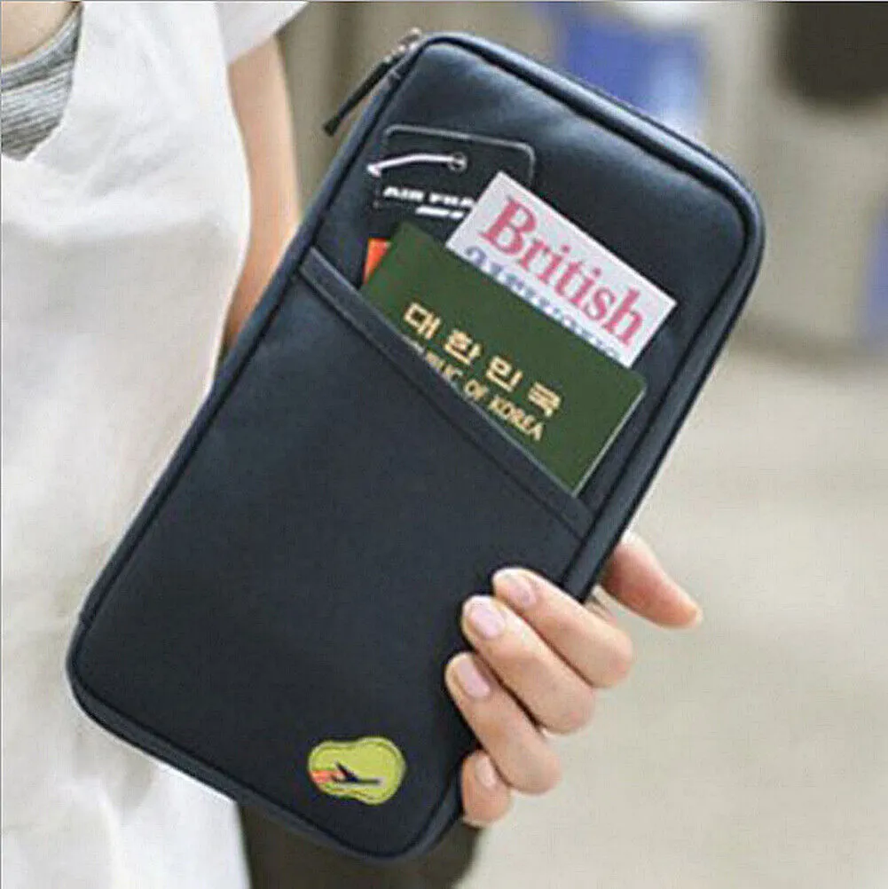 US 1-2 Pcs Travel Wallet Passport Holder Accessories Document Organizer Bag Case