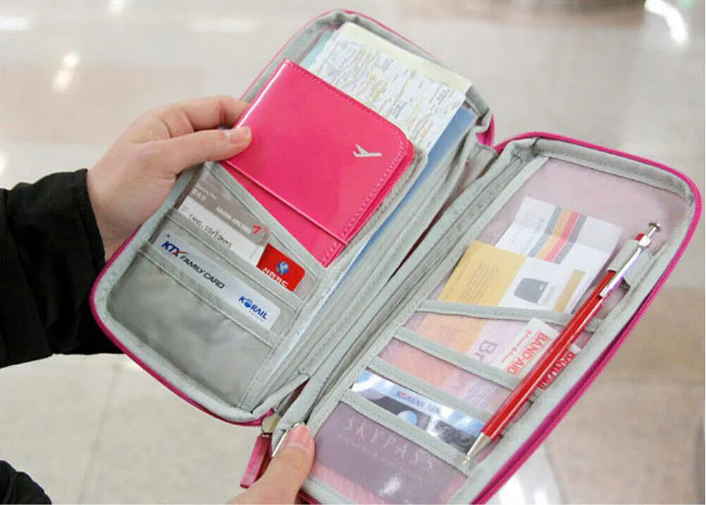 US 1-2 Pcs Travel Wallet Passport Holder Accessories Document Organizer Bag Case