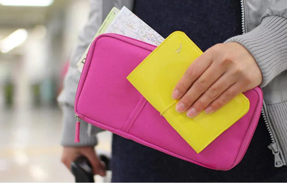 US 1-2 Pcs Travel Wallet Passport Holder Accessories Document Organizer Bag Case