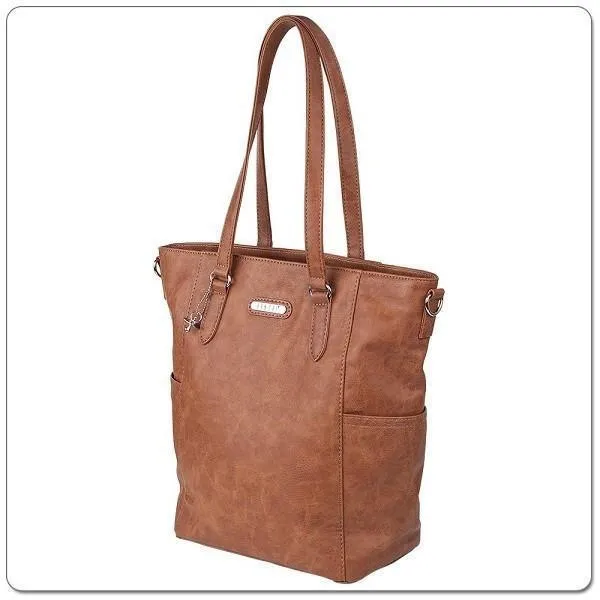 Vanchi Capri Tote in Tan