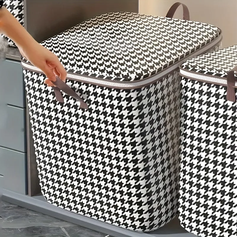 Waterproof Houndstooth Clothes Storage Bag Organize and Save Space